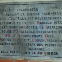 Chapelle de Xhovémont - pierre commémorative